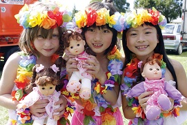 Kids in colorful costumes. 