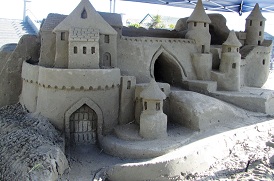 New Zealand Sandcastle Competition at New Brighton Beach. 